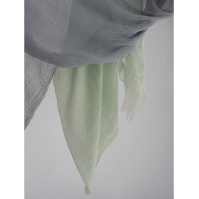 オーガニックコットン知多木綿ストール　すみれペパーミントグリーン