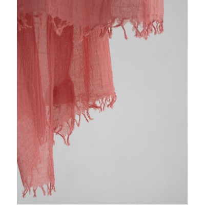 オーガニックコットン知多木綿ストール　コチニールエンジュオレンジ