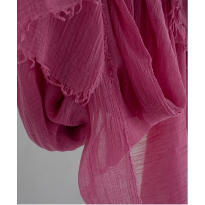 オーガニックコットン知多木綿ストール　コチニールピンク