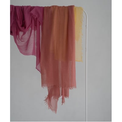 オーガニックコットン知多木綿ストール　コチニールピンク