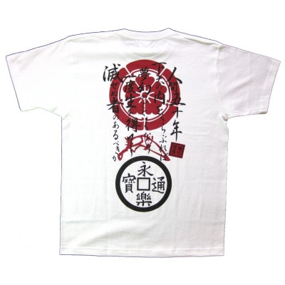 戦国武将Tシャツ 織田信長(ホワイト,Lサイズ)