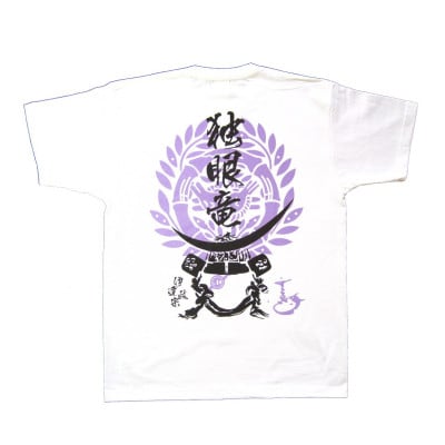 戦国武将Tシャツ 伊達政宗(ホワイト,Lサイズ)
