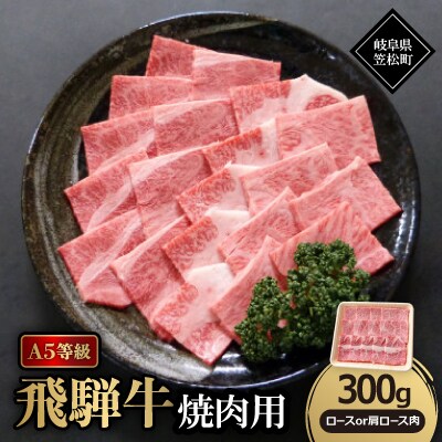 A5等級飛騨牛:焼肉用300g　ロース又は肩ロース肉