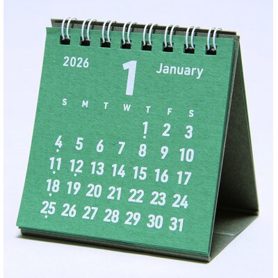 美濃和紙を使ったシルクスクリーン印刷オリジナル卓上カレンダー【白×あいいろ】