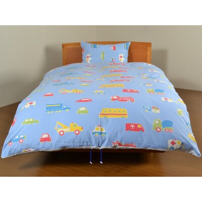 ぐるっと楽々ふとんカバー　掛布団カバー　シングルロングサイズ(150×210cm)オズボーイ　ブルー