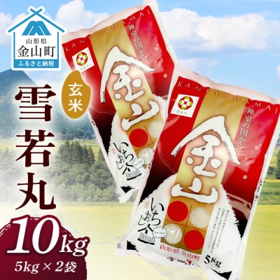 令和6年産 金山産米「雪若丸【玄米】」(5kg×2袋) 計10kg F4B-0540
