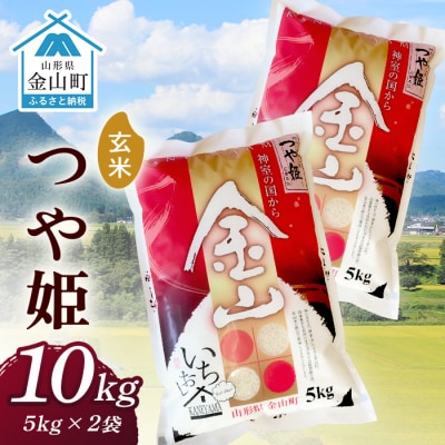 2024年産 金山産米「つや姫【玄米】」(5kg×2袋) 計10kg F4B-0498