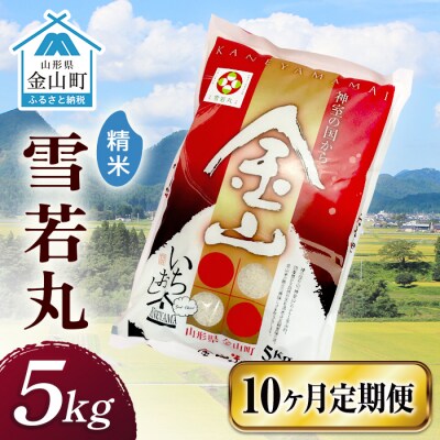 令和6年産 金山産米「雪若丸【精米】」(5kg)×10ヶ月・定期便 計50kg F4B-0555