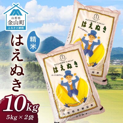 令和7年産 金山産米 はえぬき【精米】(5kg×2袋) 計10kg F4B-0787