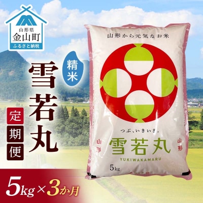 令和7年産《定期便》金山産米 雪若丸【精米】5kg×3ヶ月 計15kg F4B-0794