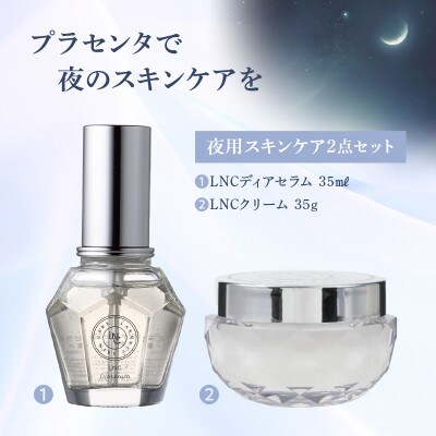 JBP 馬プラセンタ スキンケア化粧品 【LNCナイトケアセット(美容液、クリーム)】