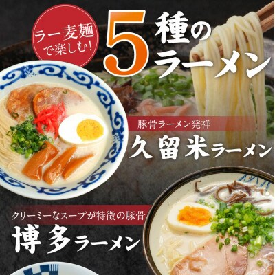 ラー麦麺食べ比べ10食セット(久留米豚骨・博多豚骨・味噌・醤油・塩)5種×各2個