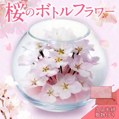 桜のボトルフラワー(久留米絣敷物付き)