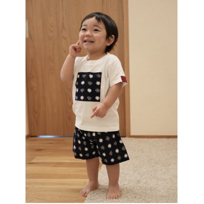 久留米絣Tシャツ・白(子供用80cm)