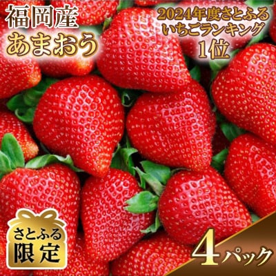 【さとふる限定】2026年3月～発送開始 福岡県産あまおう4パック