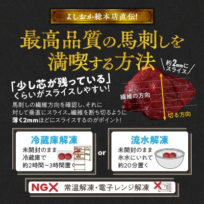 やわらか 国産馬刺し (ロース・ヒレ)【100g×5パック】馬刺しタレ【あまくち】付き (福岡県産)