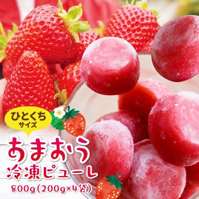一口サイズ【あまおう95%】いちごの冷凍ピューレ　200g×4袋(久留米市)