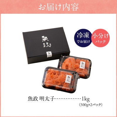 魚が主役の食卓 魚政 明太子ばらこ1キロ(500g×2)