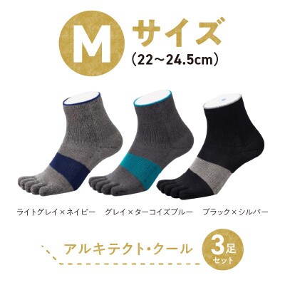 和紙×コラーゲンナイロン アルキテクト・クール3足入り(3色/M寸)