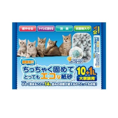 ちっちゃく固めてエコな紙砂 大家族用 11L×5袋セット(久留米市)