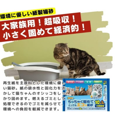 ちっちゃく固めてエコな紙砂 大家族用 11L×5袋セット(久留米市)