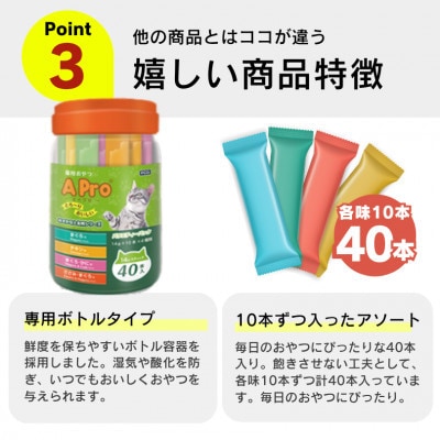 A Pro猫用おやつ バラエティ おさかなシリーズ 14g×40本 6個セット(久留米市)