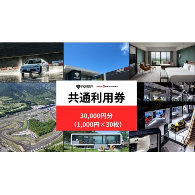 富士 モータースポーツフォレスト エリア 共通利用券3万円(1,000円券×30枚)O38