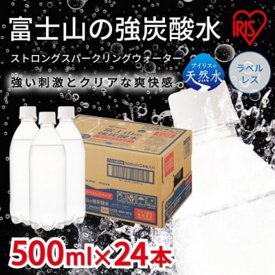 【定期便12か月コース】富士山の強炭酸水500mlラベルレス×24本入×12回