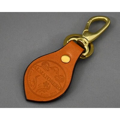 ALMATOREROレザーキーホルダー　ゴールド　