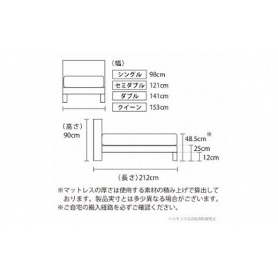 シモンズ/シングルベッドBSボックス2ST/BSゴールデンバリューAB2111Aミディアム
