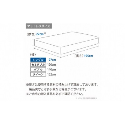 シモンズ/セミダブルマットレスBS5.5レギュラーAB2131A