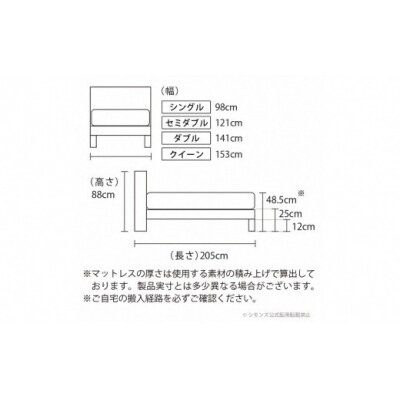 シモンズ/クィーンベッドBSシェルフスリムSTBSゴールデンバリューAB2111Aミディアム