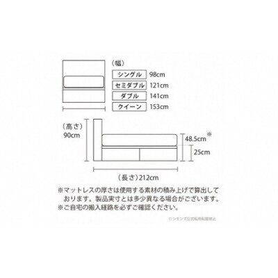 シモンズ/クィーンベッドBSボックス2引出付/BSゴールデンバリューAB2111Aミディアム