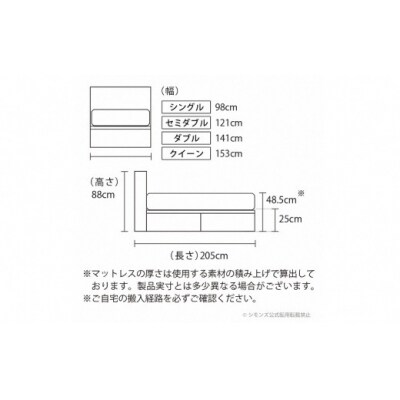 シモンズ/シングルベッドBSシェルフスリム引出付/BSゴールデンバリューAB2111Aグレージュ