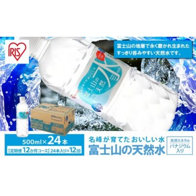 【定期便12か月コース】富士山の天然水500ml×24本入×12回134L2