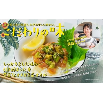 【日本初:完全陸上養殖】小山町産アトランティックサーモン(冷凍)ポキ丼4つの味2P