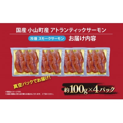 小山町産アトランティックサーモン スモークサーモン (100g×4パック)冷燻 国産サーモン