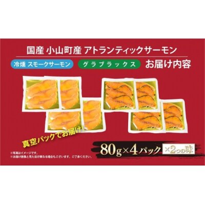国産 小山町産 アトランティックサーモン 冷凍 スモークサーモン 冷燻・グラブラックス 食べ比べセッ