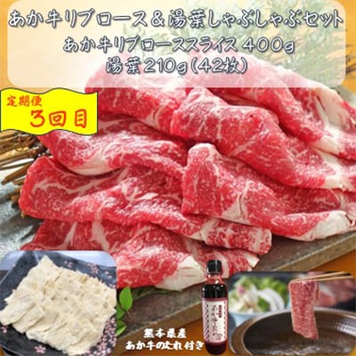 【毎月定期便】あか牛&湯葉しゃぶしゃぶセット(山江村)全3回