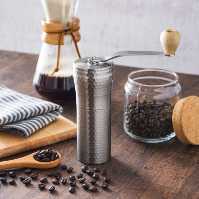 セラミック ステンレス コーヒーミル(槌目) キャンプ用品 アウトドア用品 【010P031】