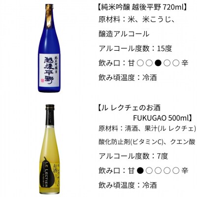日本酒飲み比べ8本セット(720ml×7本、500ml×1本) [福顔酒造] 【057P003】