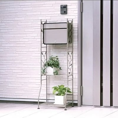 ガーデンポストスタンドセットデコシール付き　チタングレー【029P005】