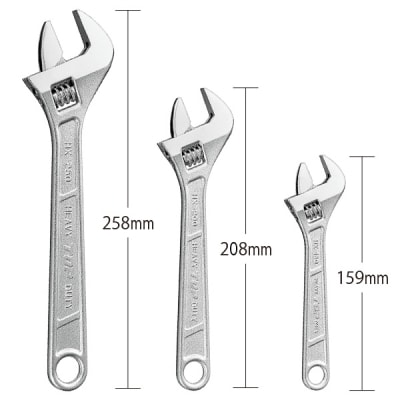 [トップ工業] DIYにも便利 モンキレンチ3本セット【028P005】