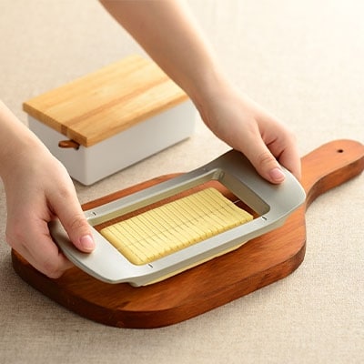 ワイヤーでスーッと切れるバターカッター ステンレス [leye] キッチン用品【010P152】