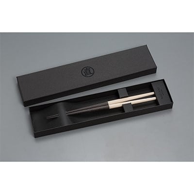 八角箸(はし)日本うさぎ 黒檀 230mm 箸 贈答用 23cm 白 [マルナオ]【028P007】