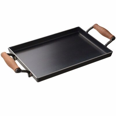 4.5mmの厚みが素材の旨みを引き出す 鉄板大(角蓋付き) [大人の鉄板]【037P006】