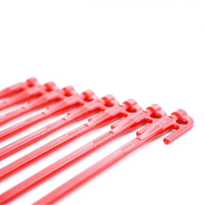 鍛造ペグ エリッゼステーク28cm 8本セット レッド アウトドア[村