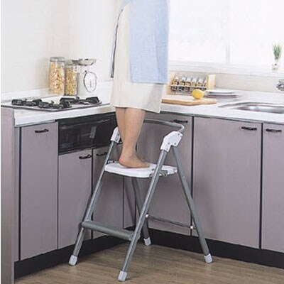 折りたたみ式 ステップアップチェア シルバー アルミ製で軽く持ち運び可 椅子【033P009】