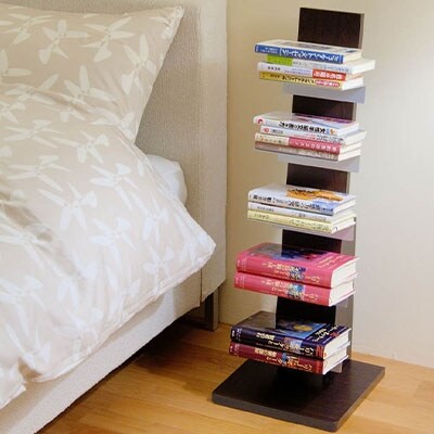 ブックタワー ロータイプ ダーク  5段 省スペース 見せる収納　インテリア【029P008】