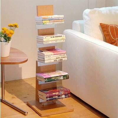 ブックタワー ロータイプ ナチュラル  5段 省スペース 見せる収納　インテリア【029P009】